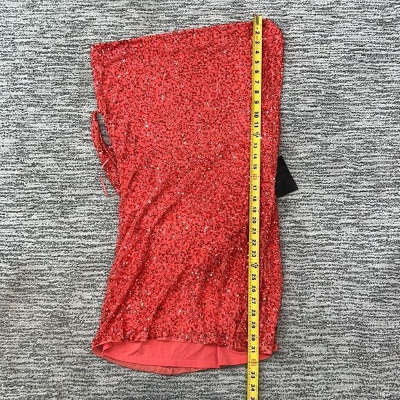 NWT Retrofete Esme Embellished Sequin Draped Mini Dress in Calypso Coral XL - Picture 10 of 13